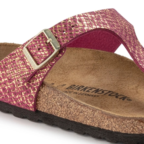 Birkenstock Gizeh Shiny Python Style Dark Fuchsia size 38 / 7.5 - Picture 3 of 8